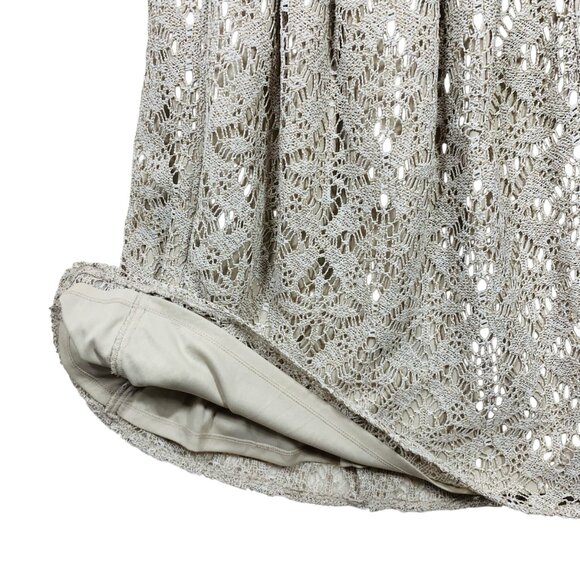 party dress  sz 4 dress beige lace /crochet sleeveless fit & flare  DB - Picture 12 of 14